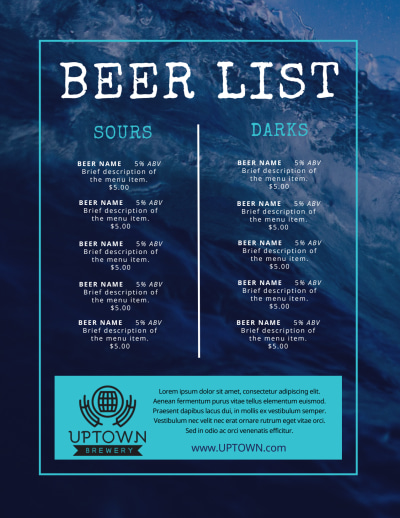 Beer List   6hw1elcqal Side 2 Image