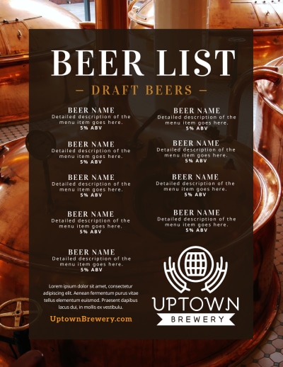 Beer List   zjo9u8hsiq Side 1 Image